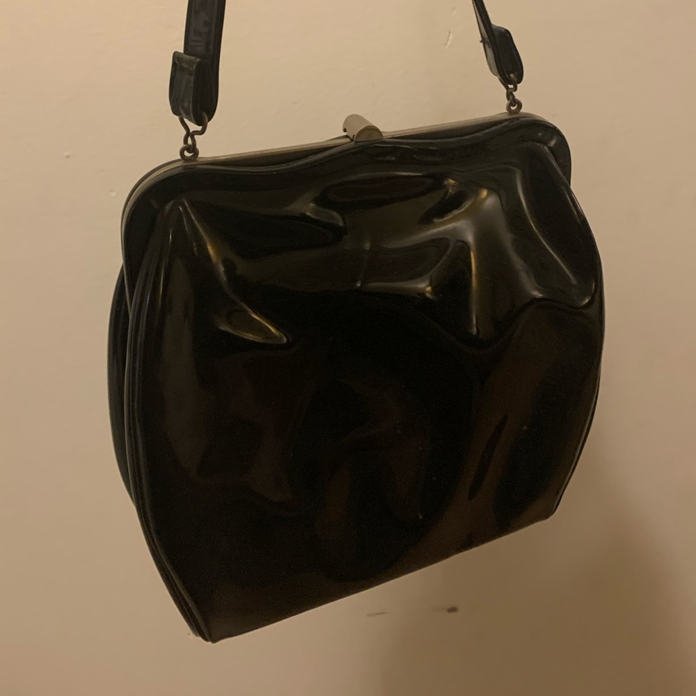 Vintage paten leather handbag